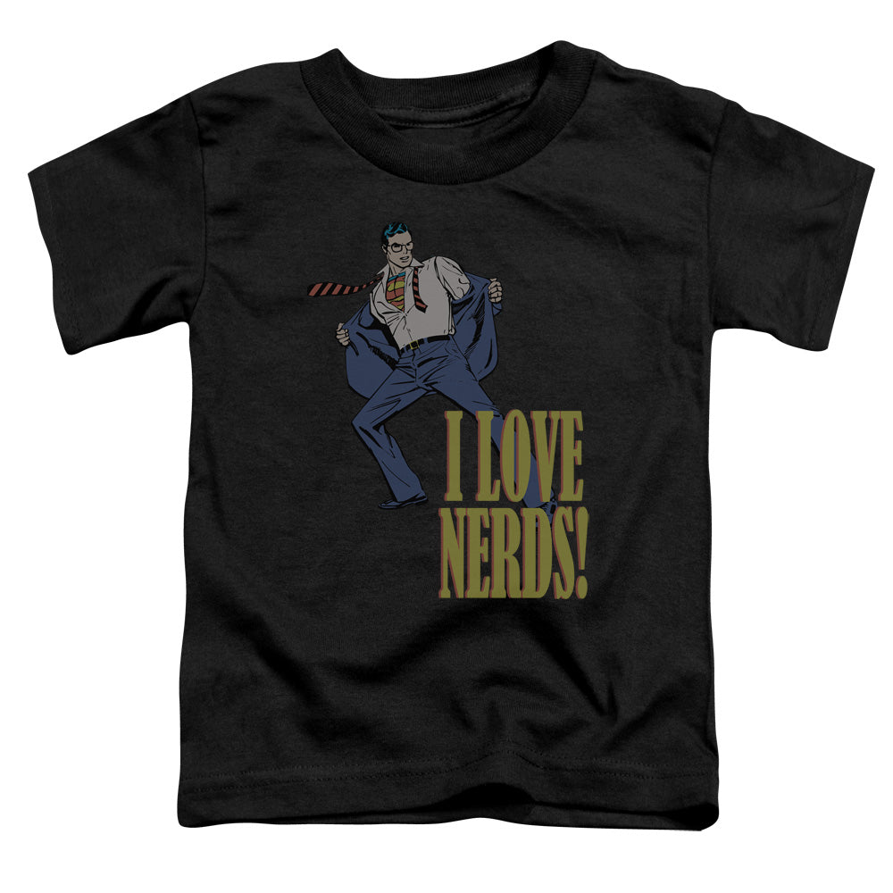 DC Comics I Love Nerds Toddler Kids Youth T Shirt Black