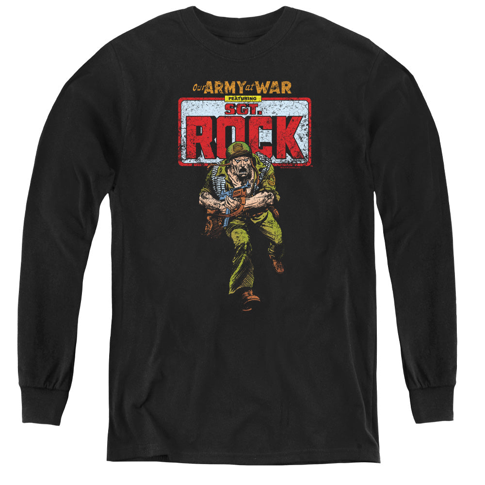 DC Comics Sgt Rock Long Sleeve Kids Youth T Shirt Black
