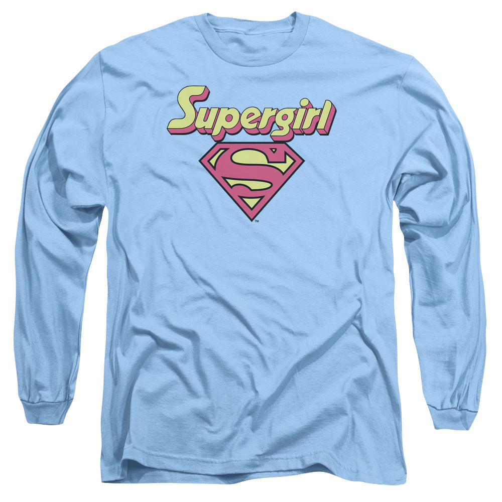 DC Comics Im a Supergirl Mens Long Sleeve Shirt Carolina Blue