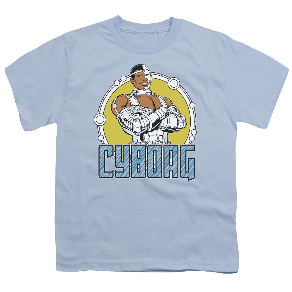 DC Comics Cyborg Kids Youth T Shirt Carolina Blue