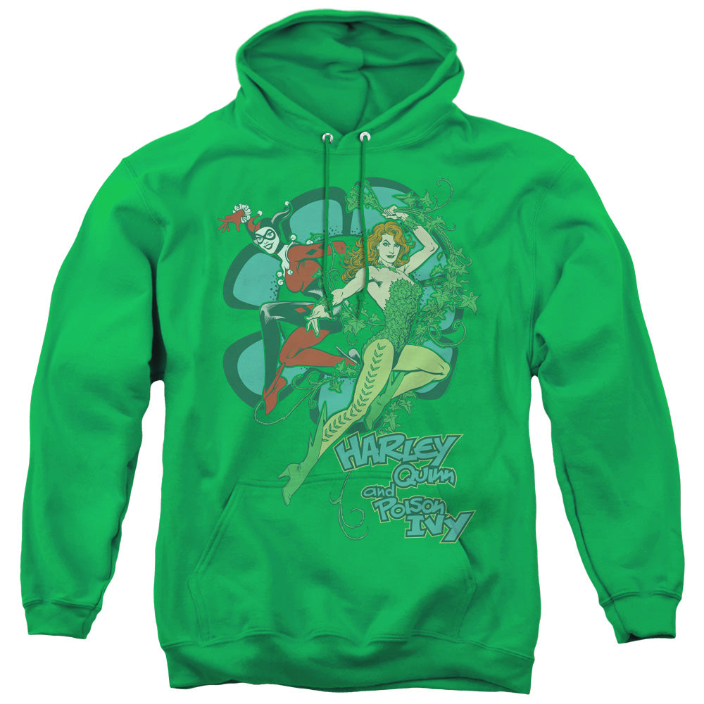 DC Comics Harley and Ivy Mens Hoodie Kelly Green