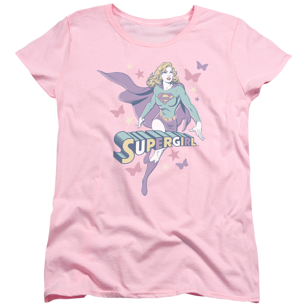 DC Comics Supergirl Pastels Womens T Shirt Pink