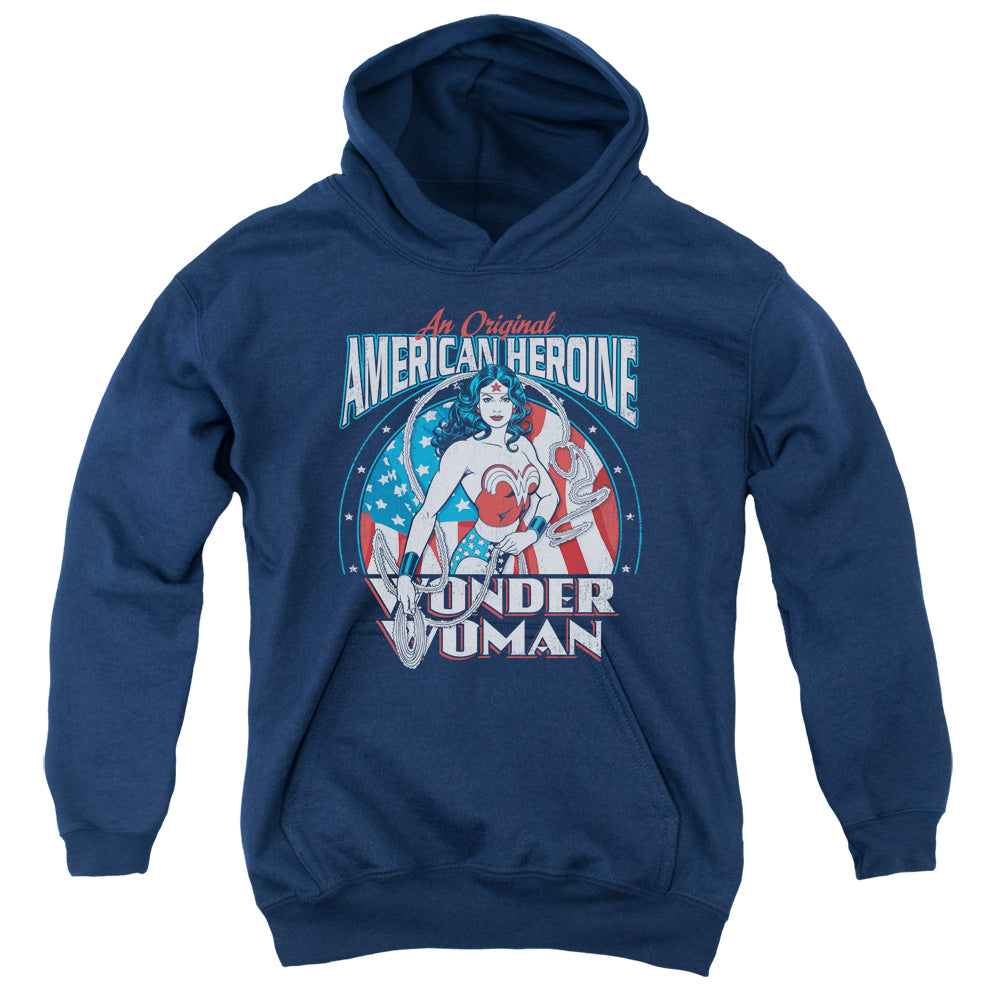 DC Comics American Heroine Kids Youth Hoodie Navy Blue