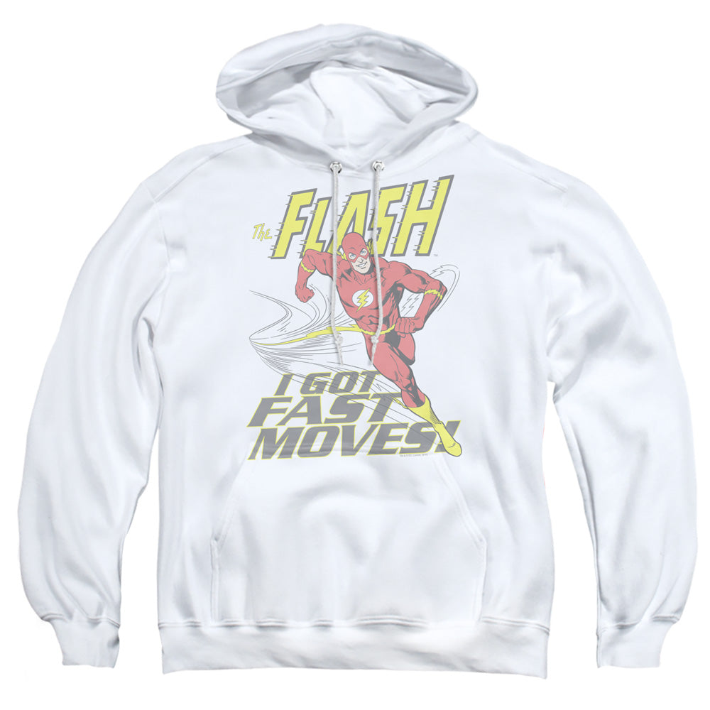Dc Flash Fast Moves Mens Hoodie White Officially Licensed