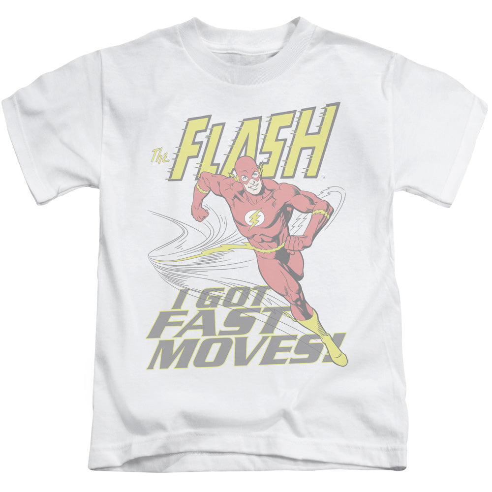 DC Comics Flash Fast Moves Juvenile Kids Youth T Shirt White