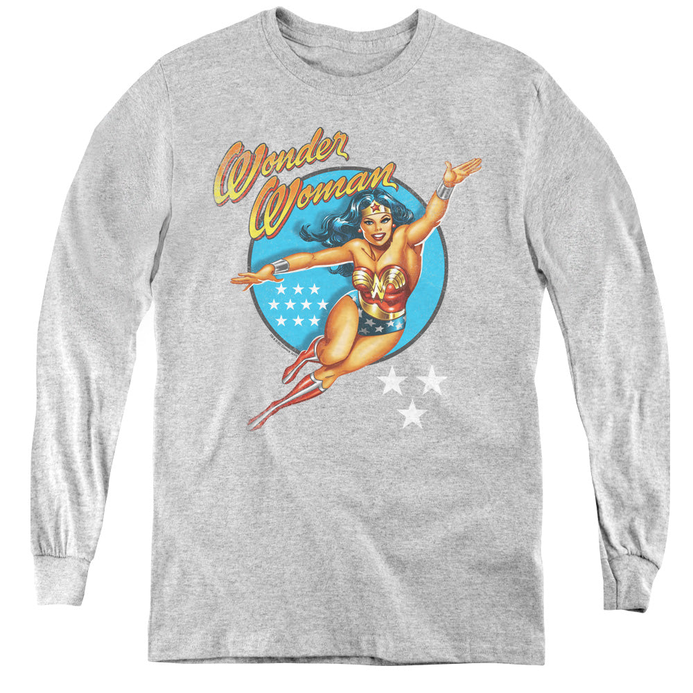 DC Comics Wonder Woman Vintage Long Sleeve Kids Youth T Shirt Athletic Heather