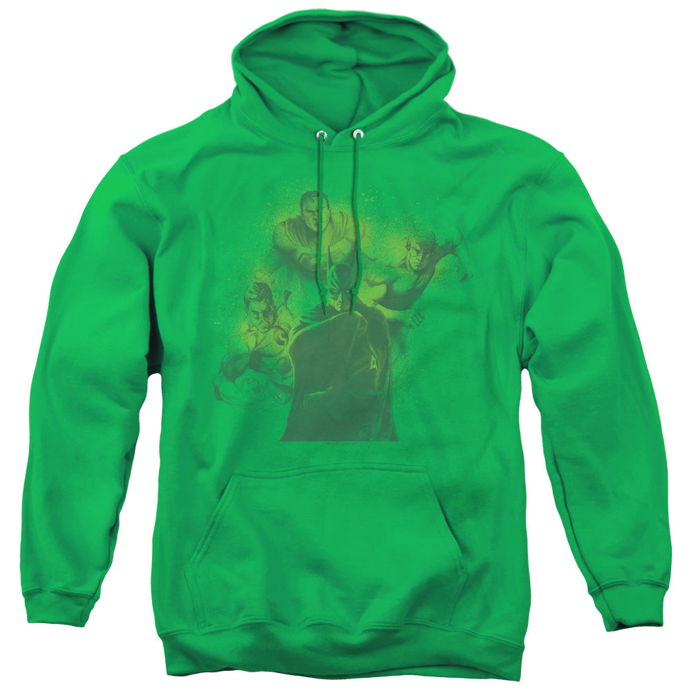 DC Comics Spray Sketch League Mens Hoodie Kelly Green