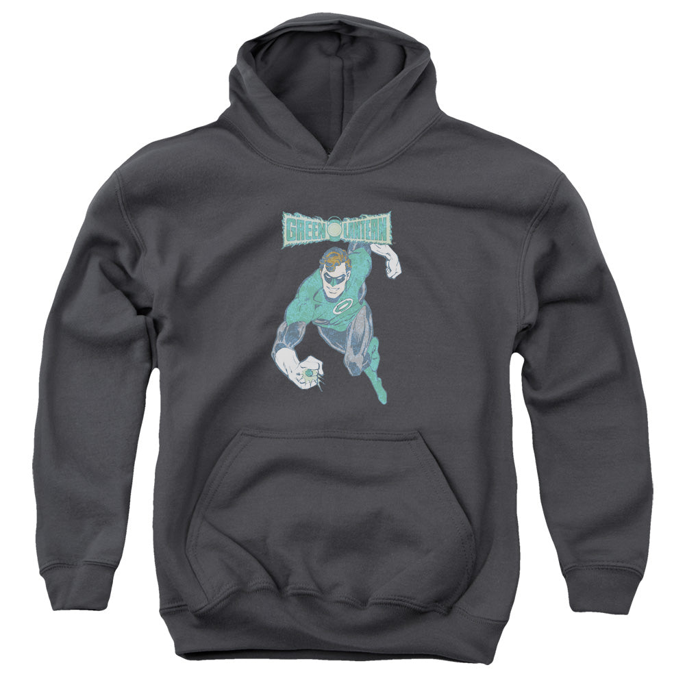 DC Comics Desaturated Green Lantern Kids Youth Hoodie Charcoal