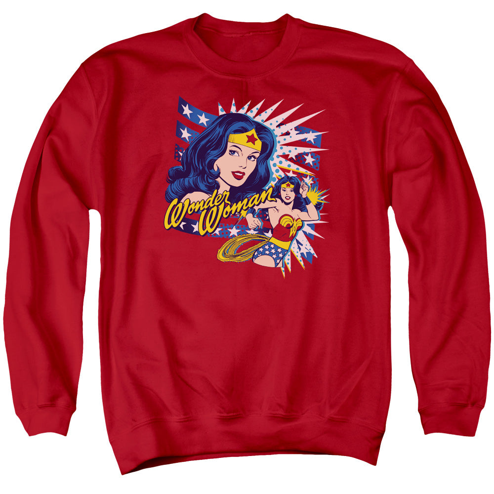 DC Comics Pop Art Wonder Mens Crewneck Sweatshirt Red