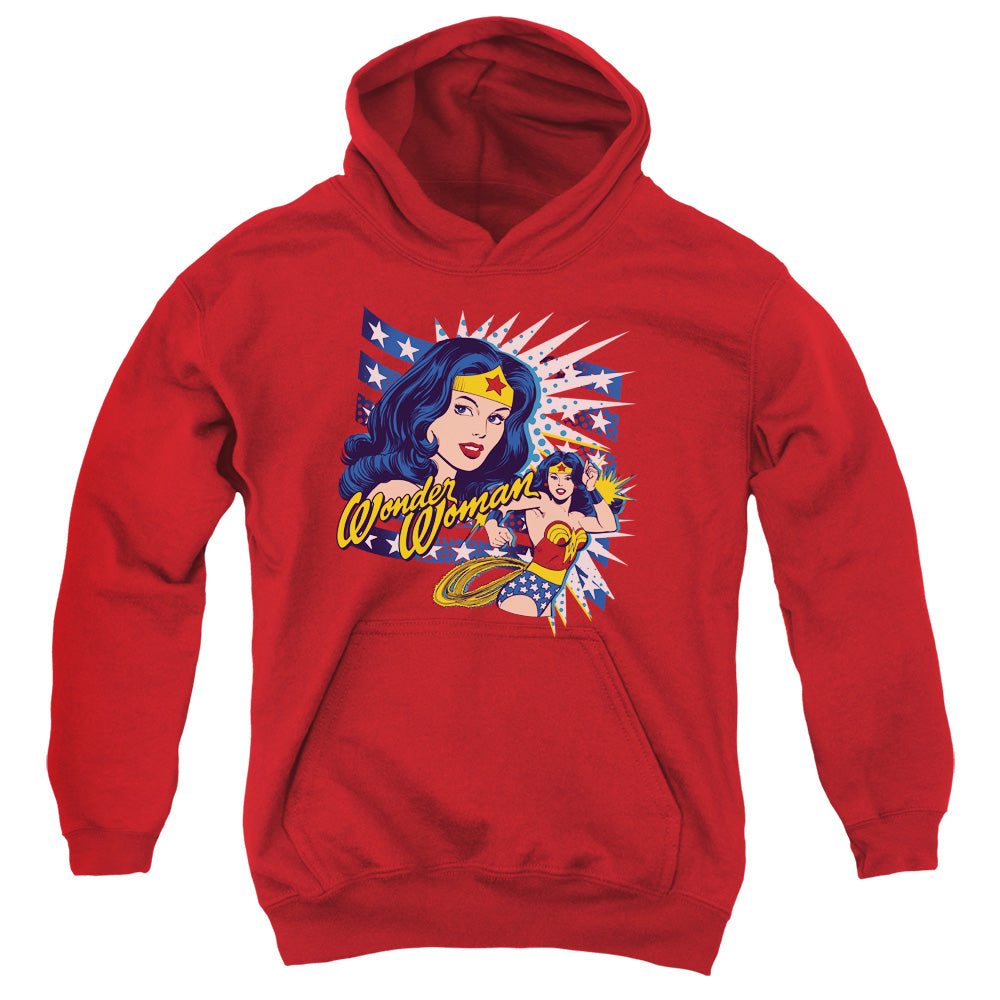 DC Comics Pop Art Wonder Kids Youth Hoodie Red
