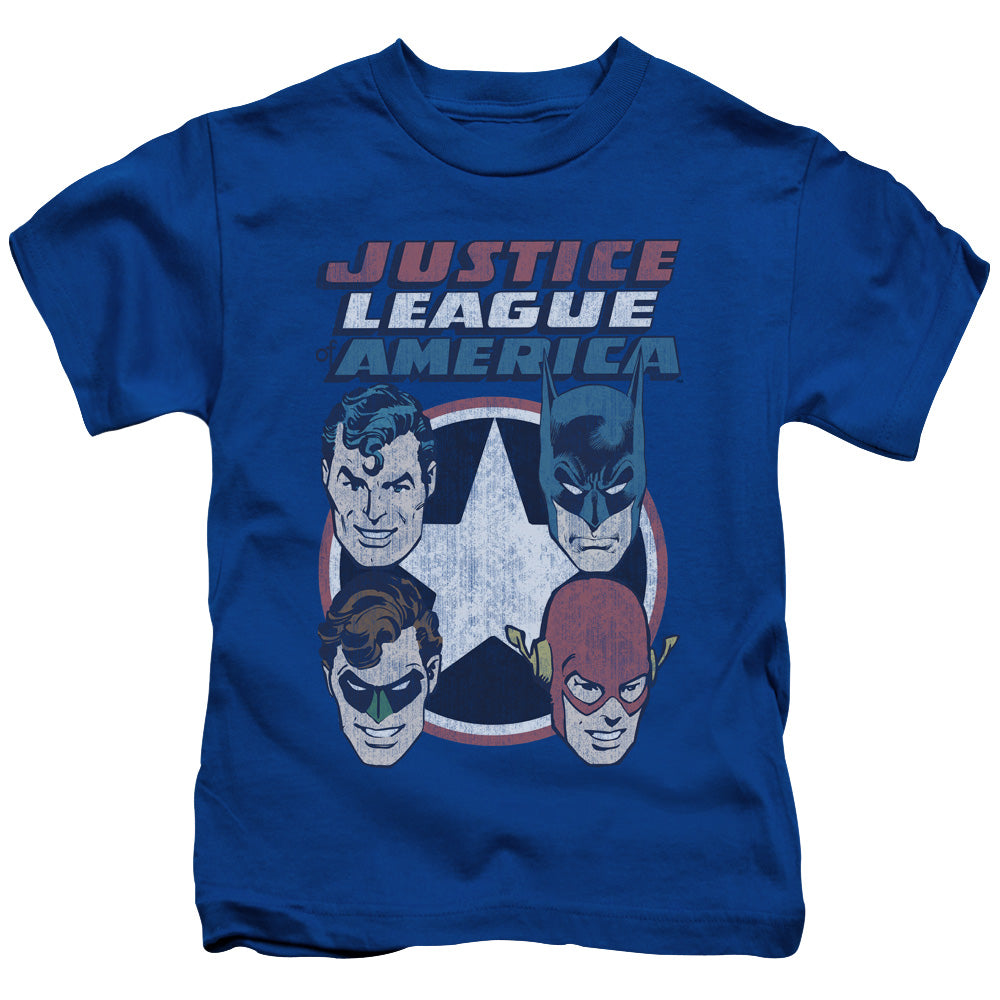 DC Comics 4 Stars Juvenile Kids Youth T Shirt Royal Blue