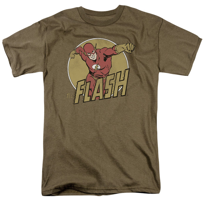DC Comics Flash Flashy Mens T Shirt Safari Green