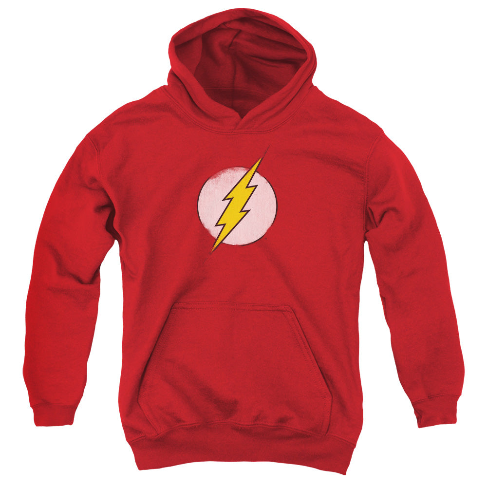 DC Comics Flash Rough Flash Logo Kids Youth Hoodie Red