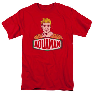 DC Comics Aquaman Sign Mens T Shirt Red