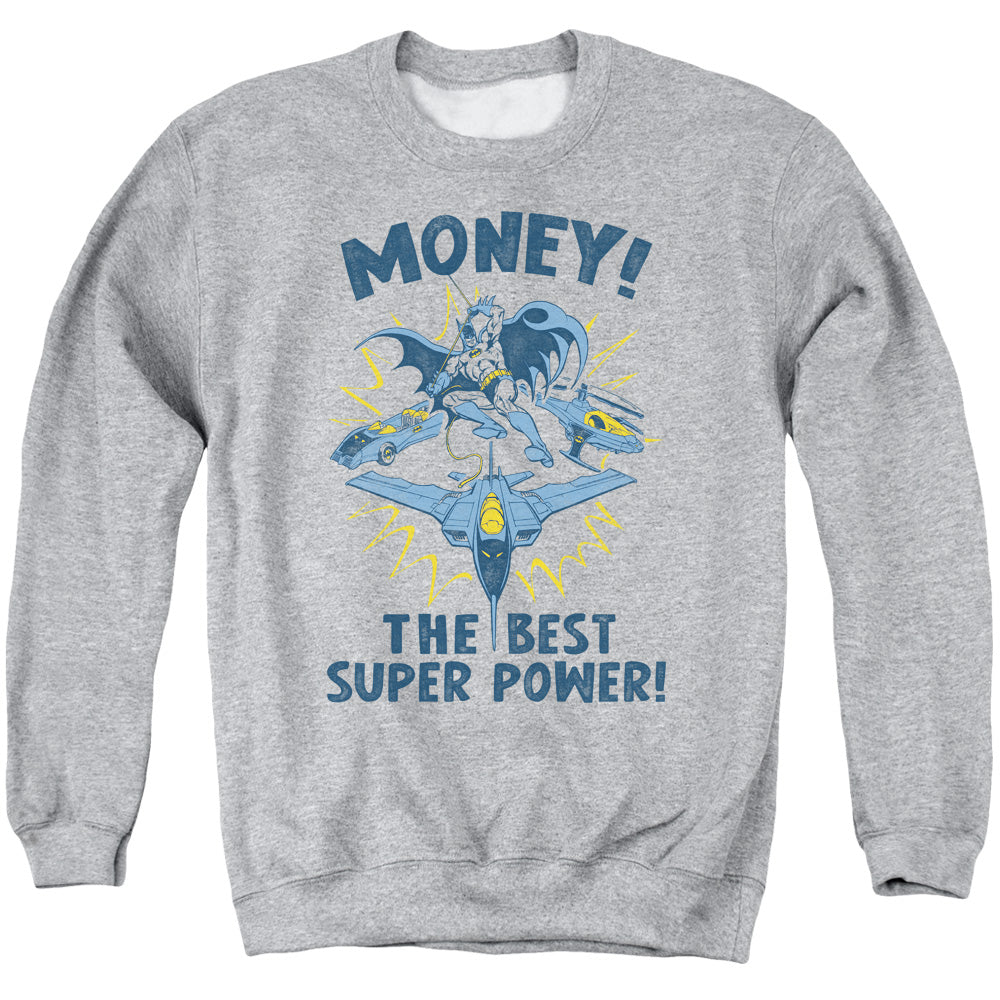 DC Comics Money Mens Crewneck Sweatshirt Athletic Heather