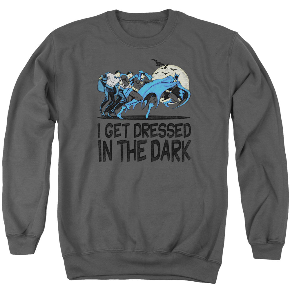DC Comics Get Dressed Mens Crewneck Sweatshirt Charcoal