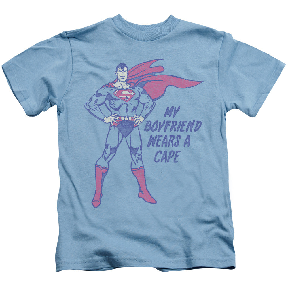 DC Comics Wears a Cape Juvenile Kids Youth T Shirt Carolina Blue
