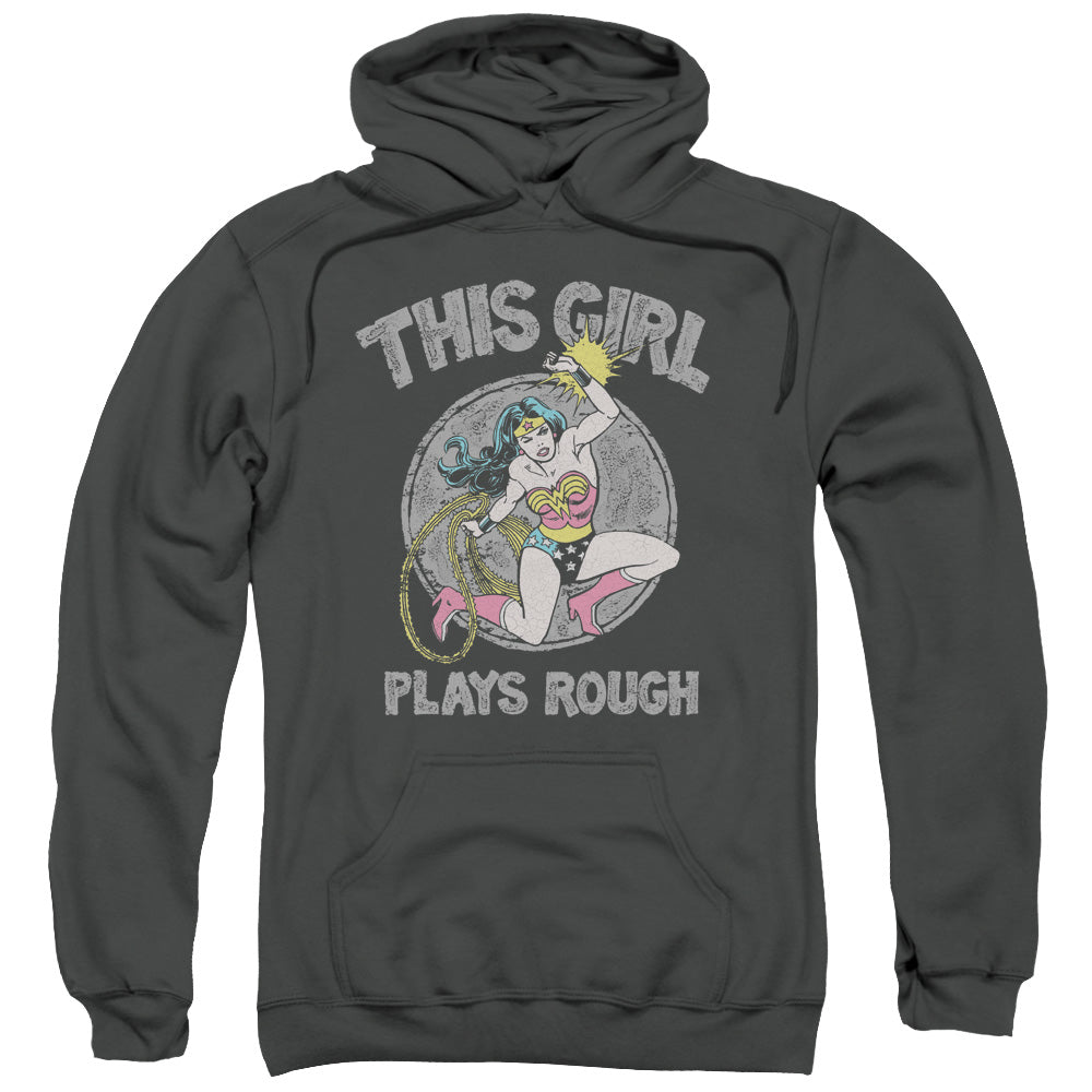 DC Comics Plays Rough Mens Hoodie Charcoal