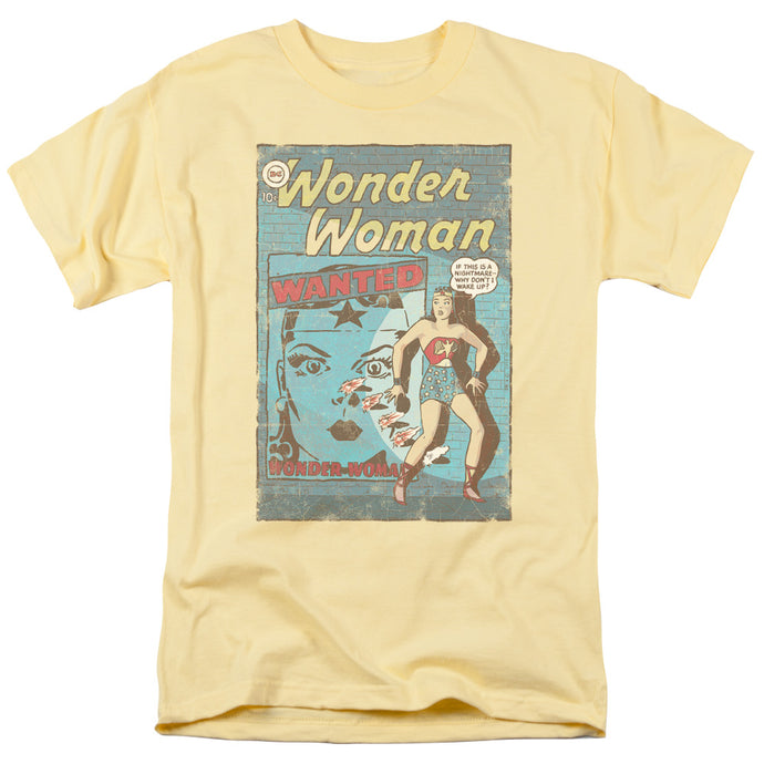DC Comics Wonder Woman Wanted Mens T Shirt Yellow