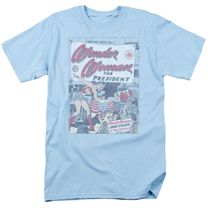 DC Comics Ww for President Mens T Shirt Light Blue