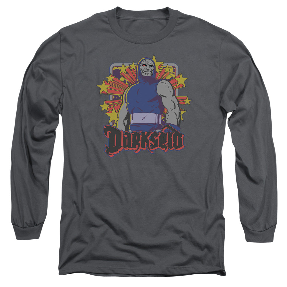 DC Comics Darkseid Stars Mens Long Sleeve Shirt Charcoal