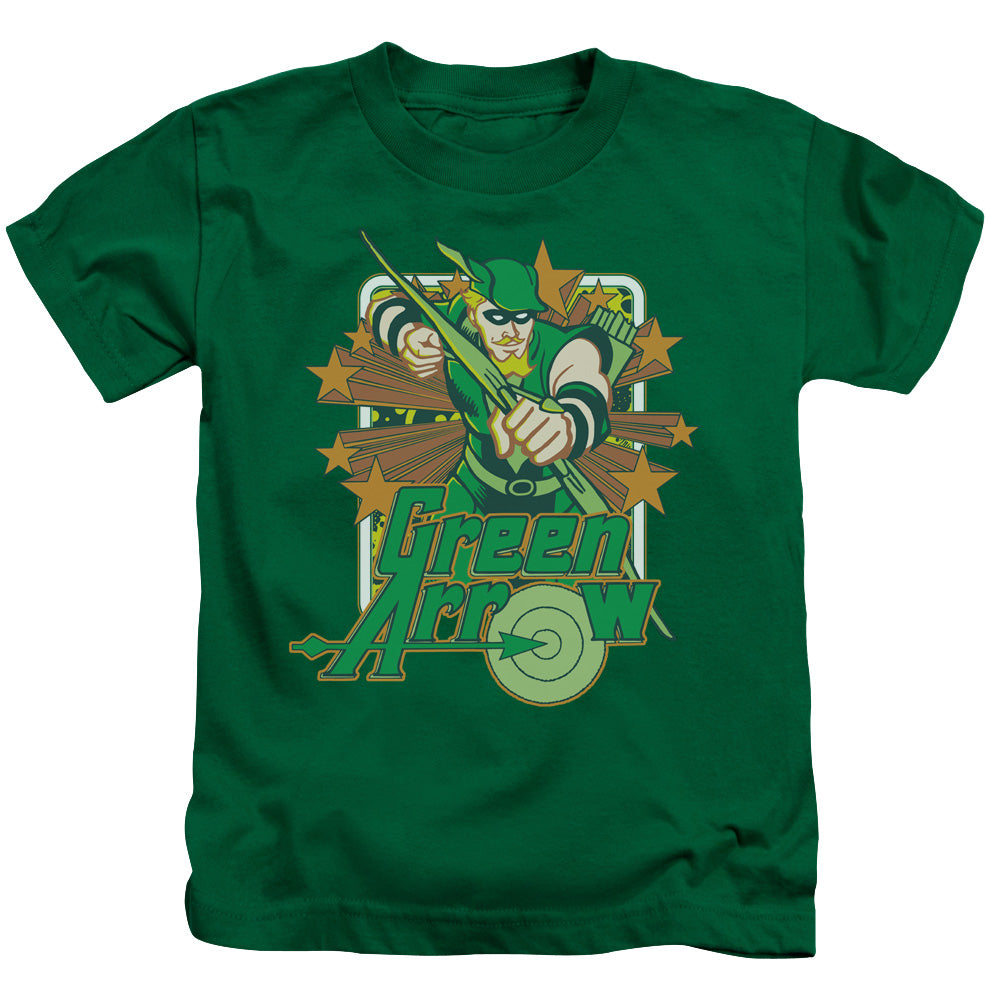 DC Comics Green Arrow Stars Juvenile Kids Youth T Shirt Kelly Green