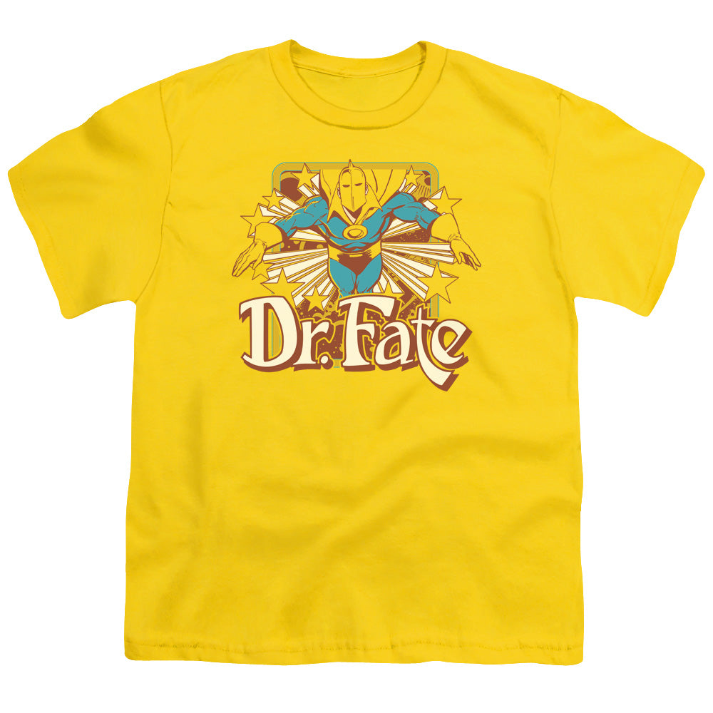 DC Comics Dr Fate Stars Kids Youth T Shirt Yellow