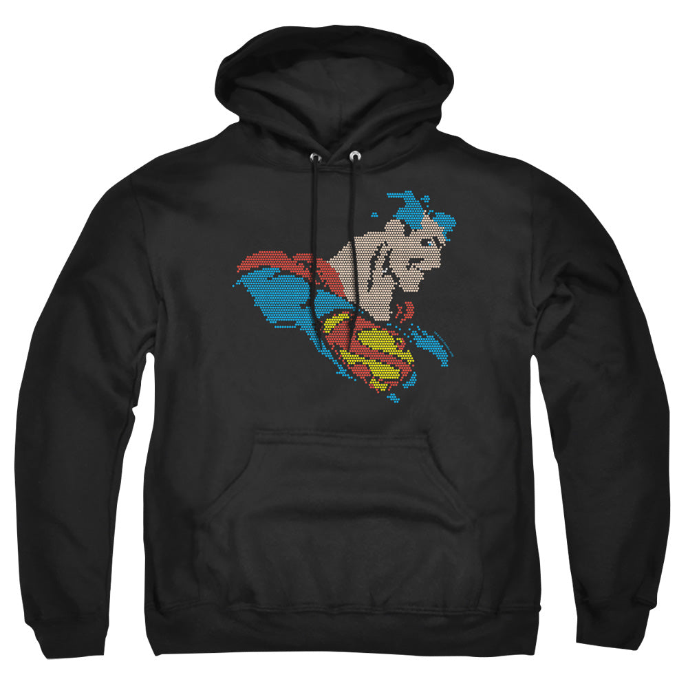 Dc Lite Brite Superman Mens Hoodie Black Officially Licensed
