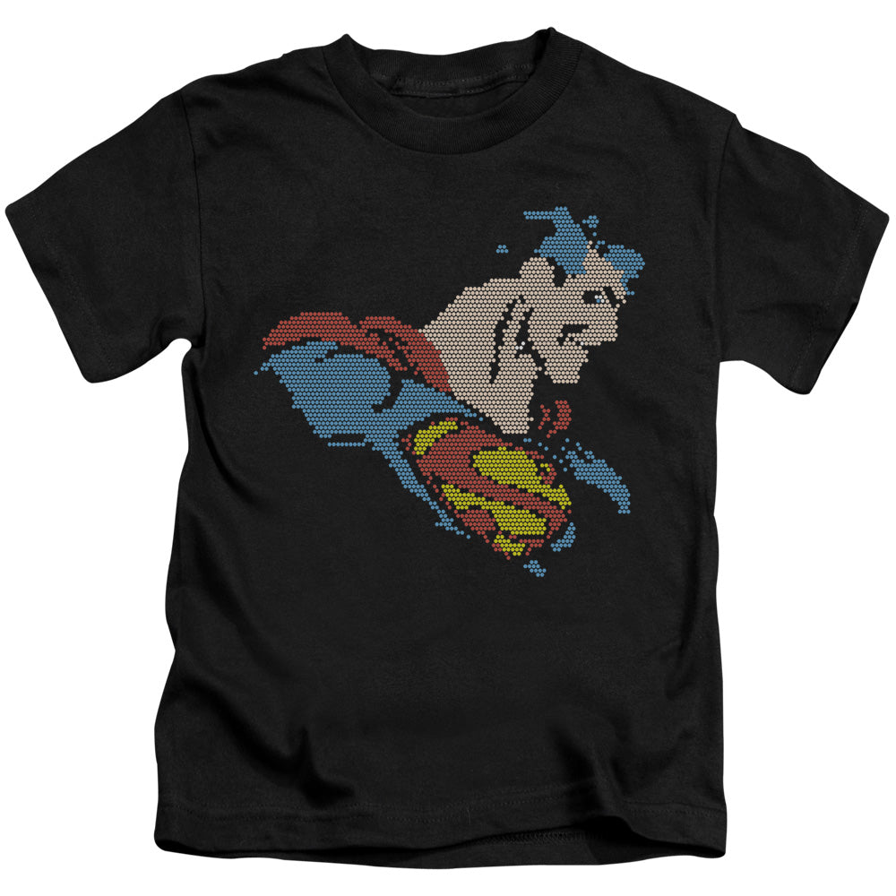 DC Comics Lite Brite Superman Juvenile Kids Youth T Shirt Black