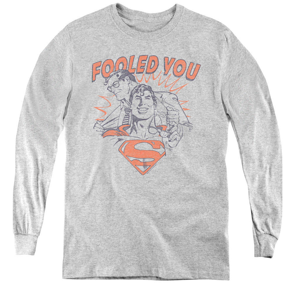 DC Comics Fooled You Long Sleeve Kids Youth T Shirt Athletic Heather