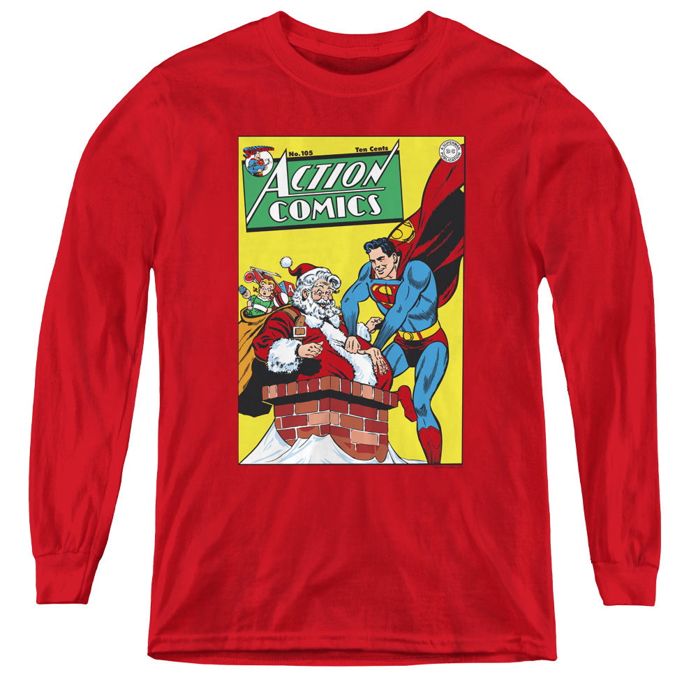 DC Comics Cover No. 105 Long Sleeve Kids Youth T Shirt Red
