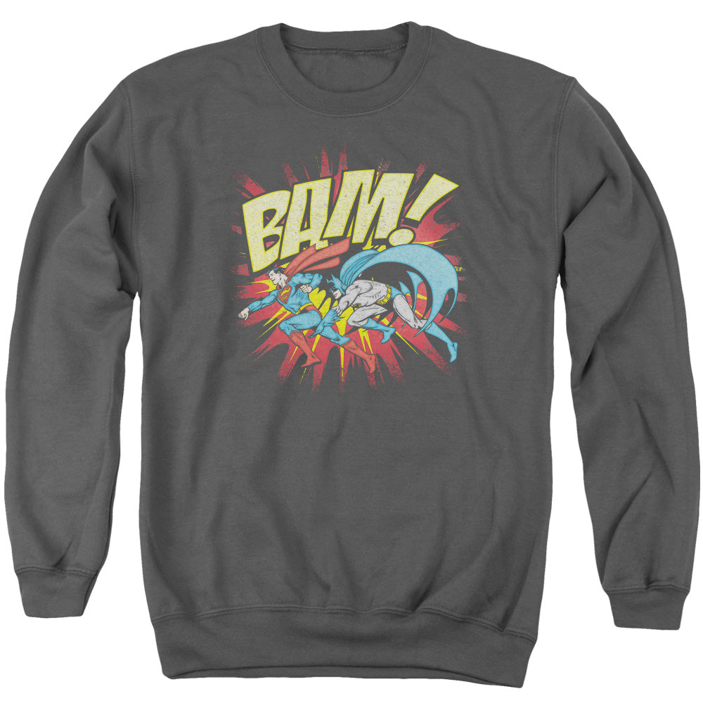DC Comics Bam Mens Crewneck Sweatshirt Charcoal