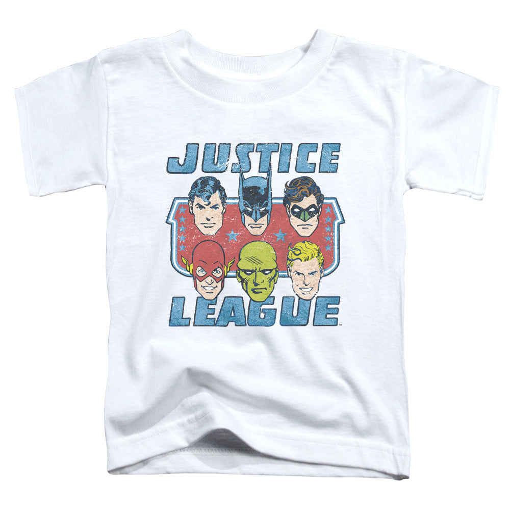 DC Comics Faces of Justice Toddler Kids Youth T Shirt White