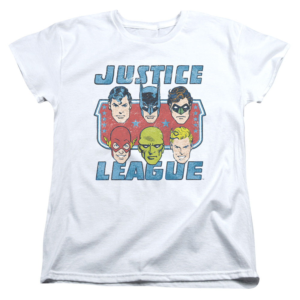 DC Comics Faces of Justice Womens T Shirt White