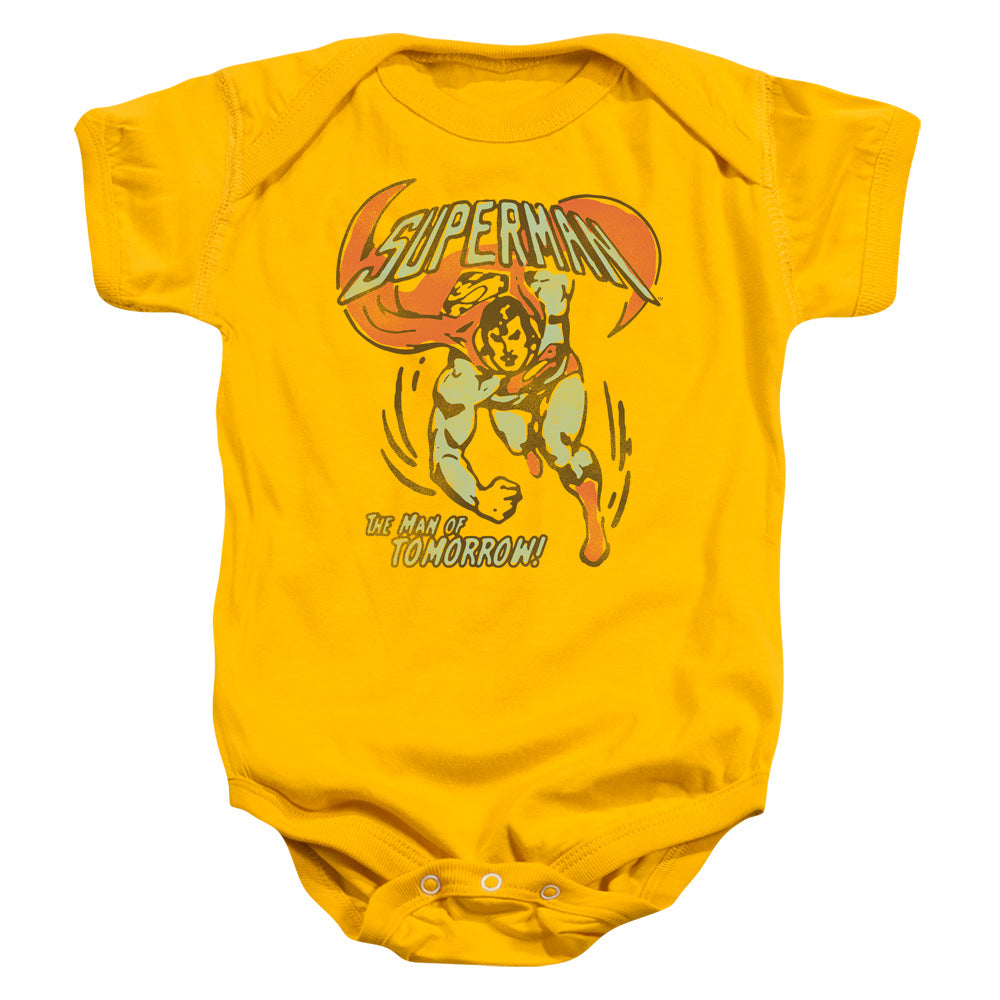 DC Comics Tomorrow Man Infant Baby Snapsuit Gold