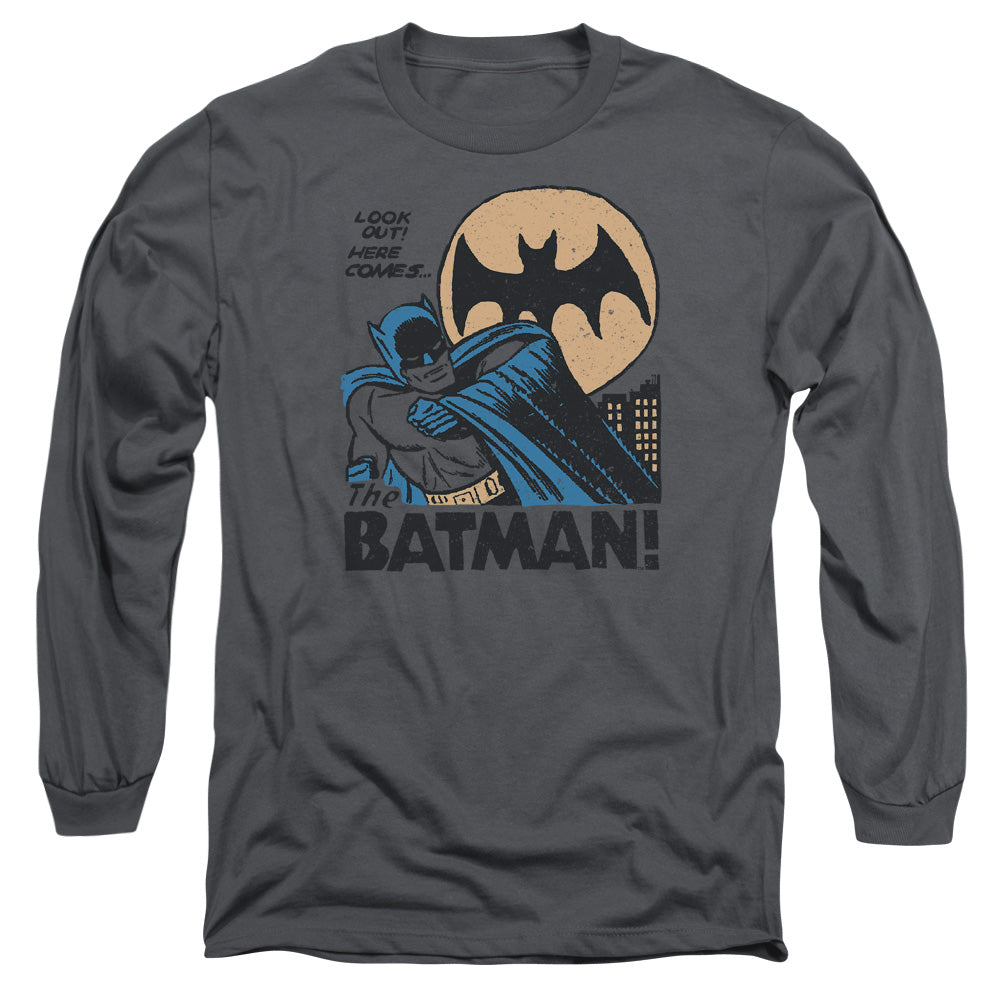 DC Comics Look Out Mens Long Sleeve Shirt Charcoal