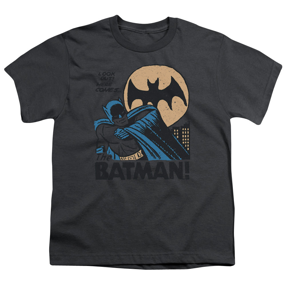 DC Comics Look Out Kids Youth T Shirt Charcoal
