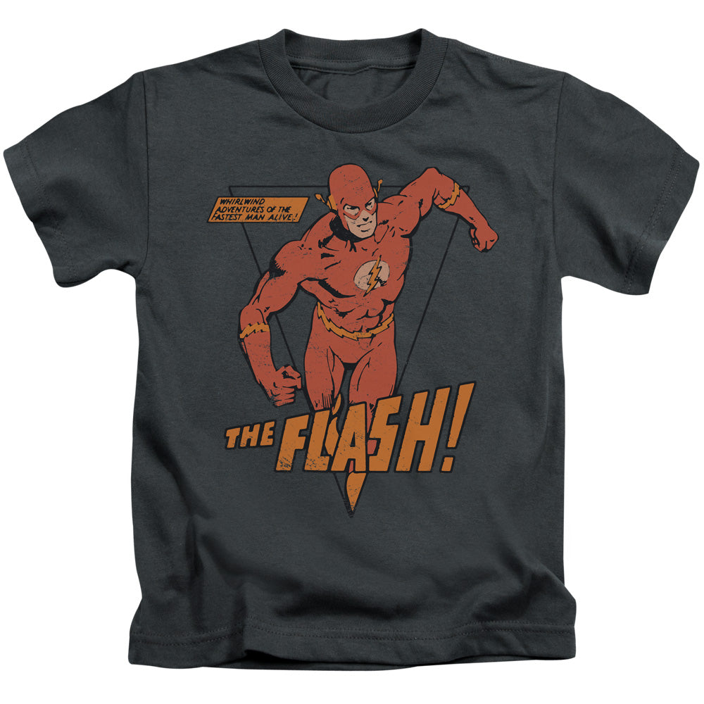 DC Comics Flash Whirlwind Juvenile Kids Youth T Shirt Charcoal