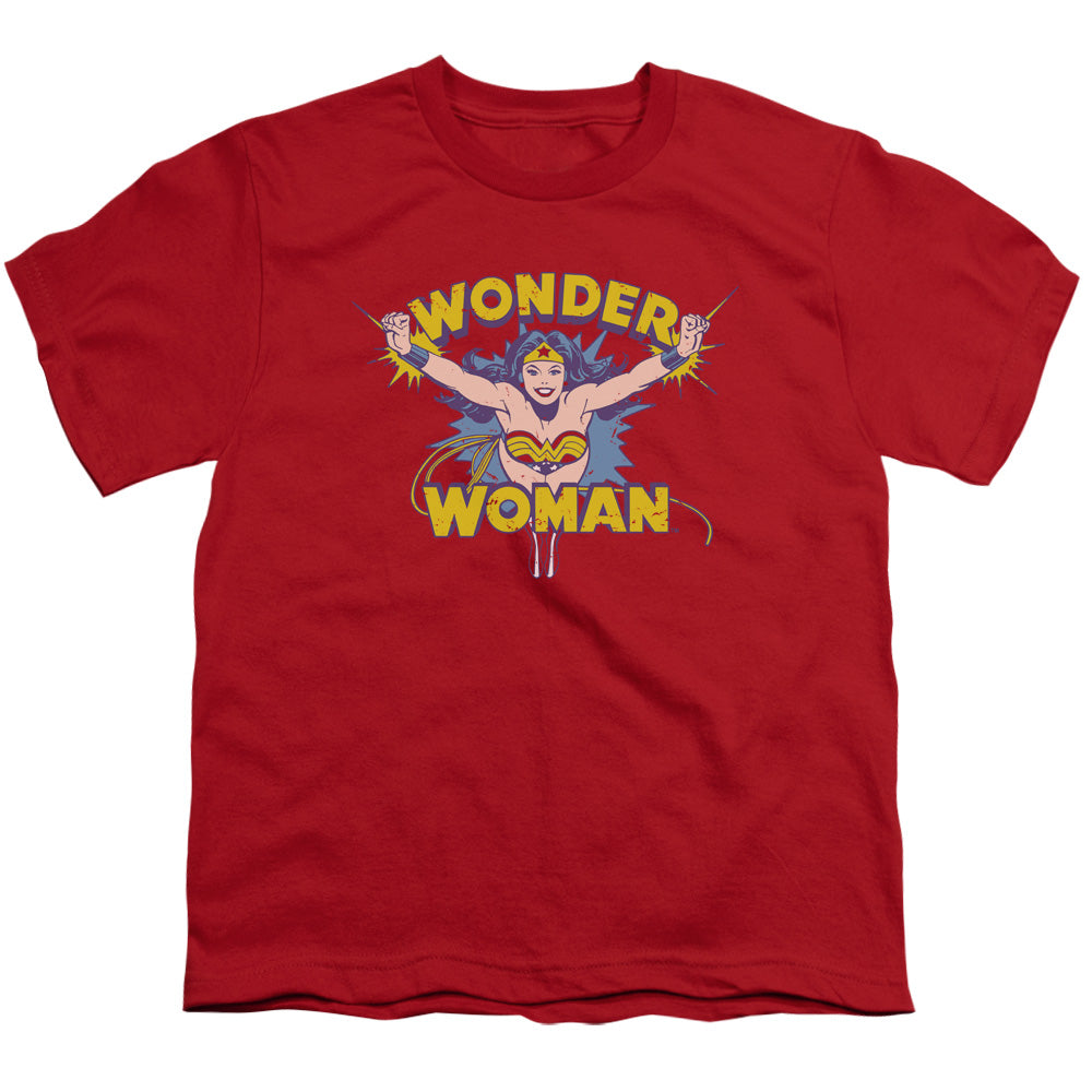 DC Comics Flying Through Kids Youth T Shirt Red