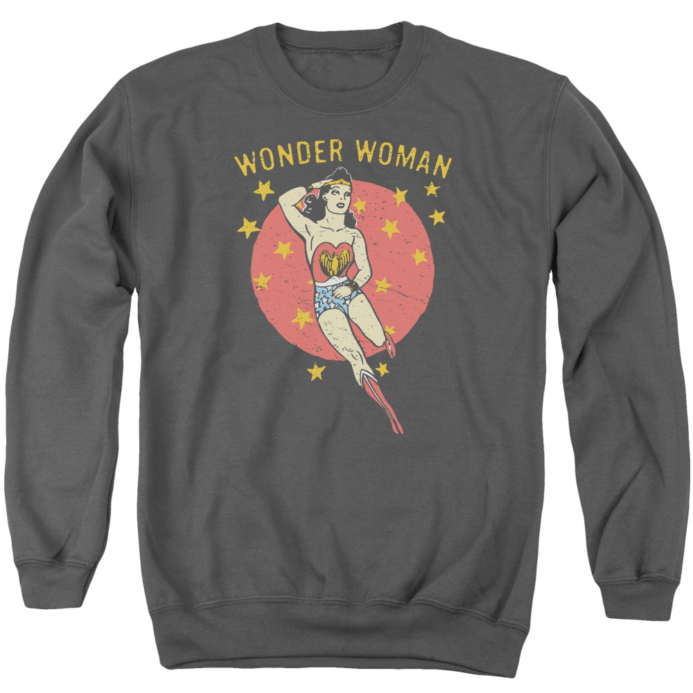 DC Comics Wonder Circle Mens Crewneck Sweatshirt Charcoal
