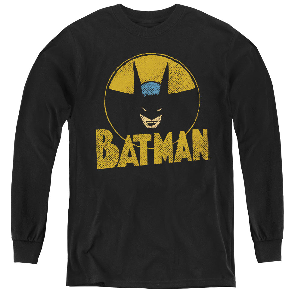 DC Comics Circle Bat Long Sleeve Kids Youth T Shirt Black