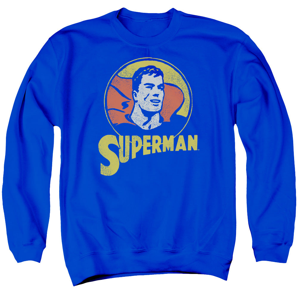 DC Comics Super Circle Mens Crewneck Sweatshirt Royal Blue