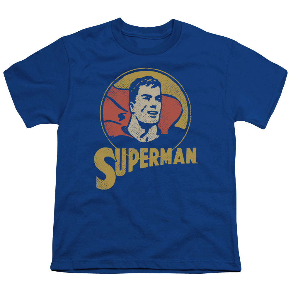 DC Comics Super Circle Kids Youth T Shirt Royal Blue