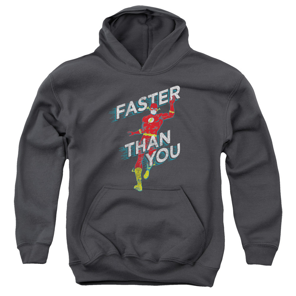 DC Comics Flash Faster Than You Kids Youth Hoodie Charcoal