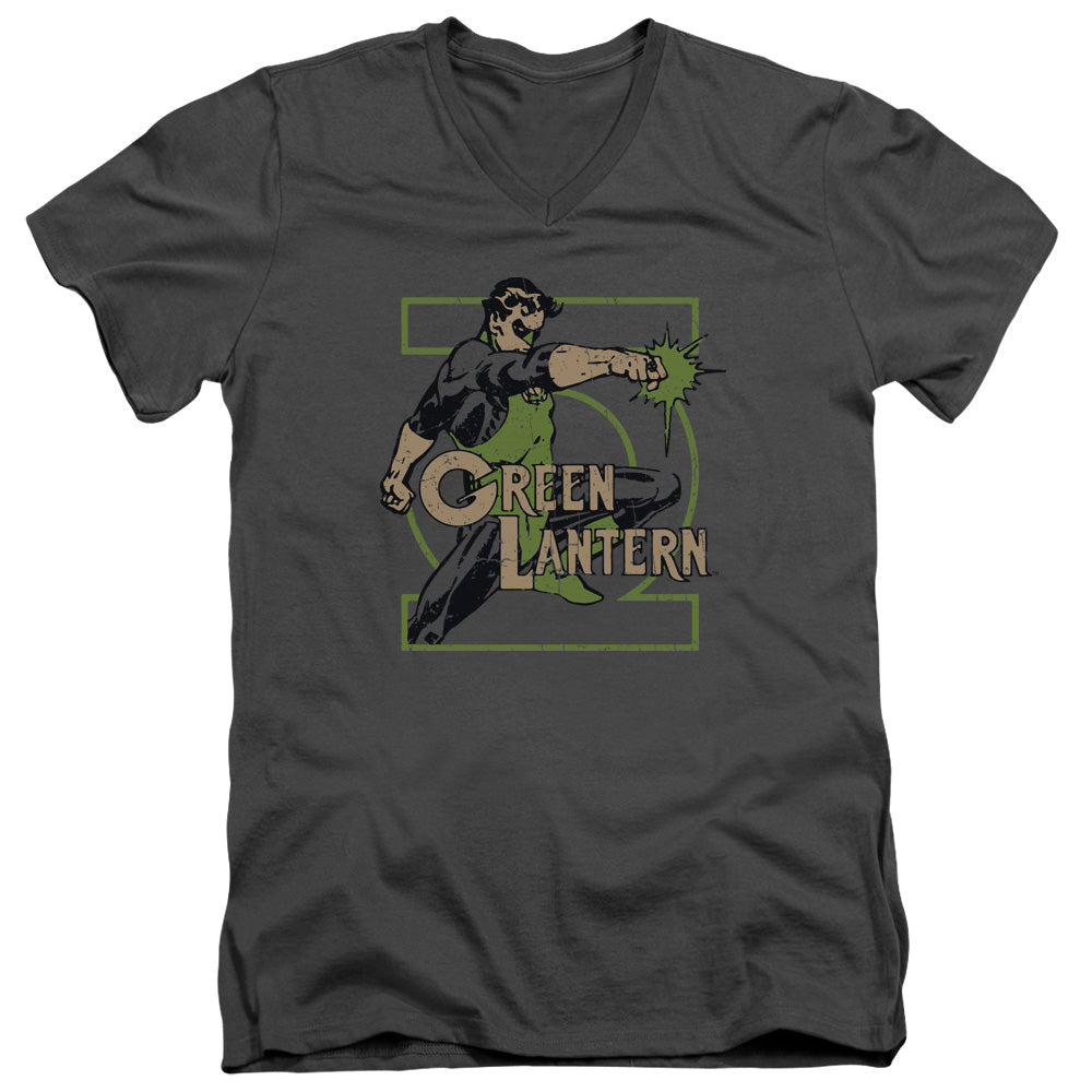 DC Comics Ring Power Mens Slim Fit V Neck T Shirt Charcoal