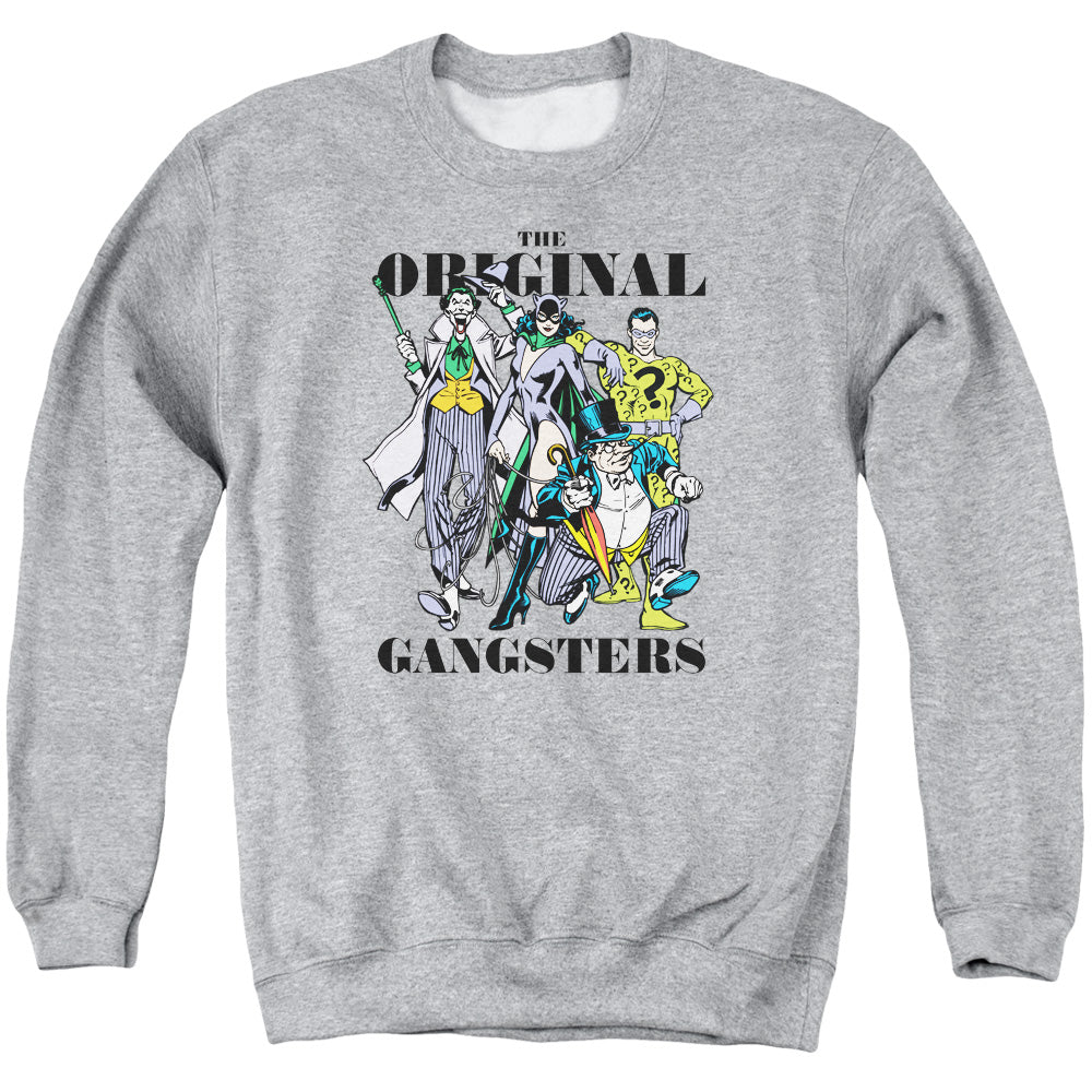 DC Comics Original Gangsters Mens Crewneck Sweatshirt Athletic Heather