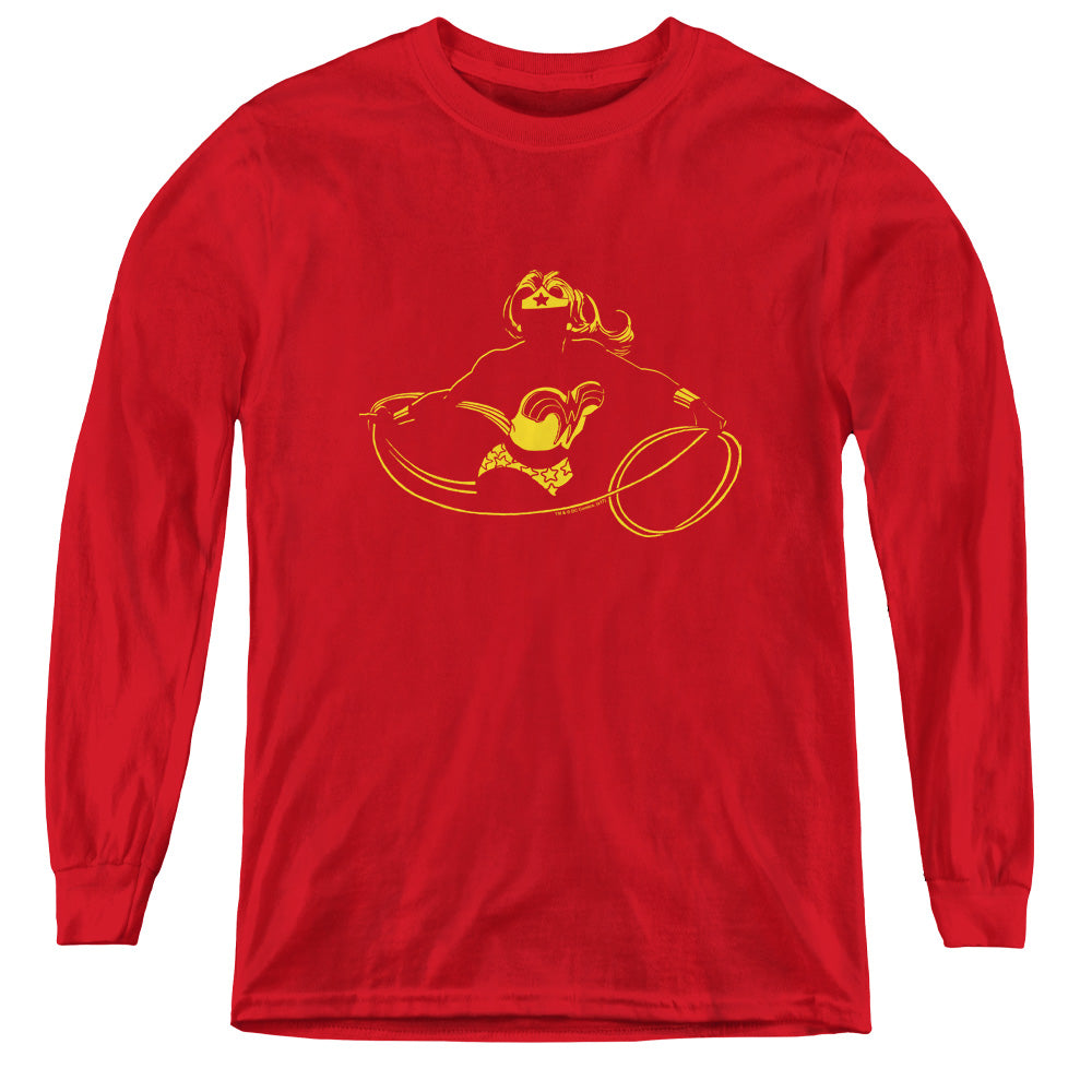 DC Comics Wonder Min Long Sleeve Kids Youth T Shirt Red