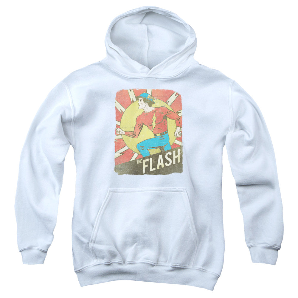 DC Comics Flash Tattered Poster Kids Youth Hoodie White