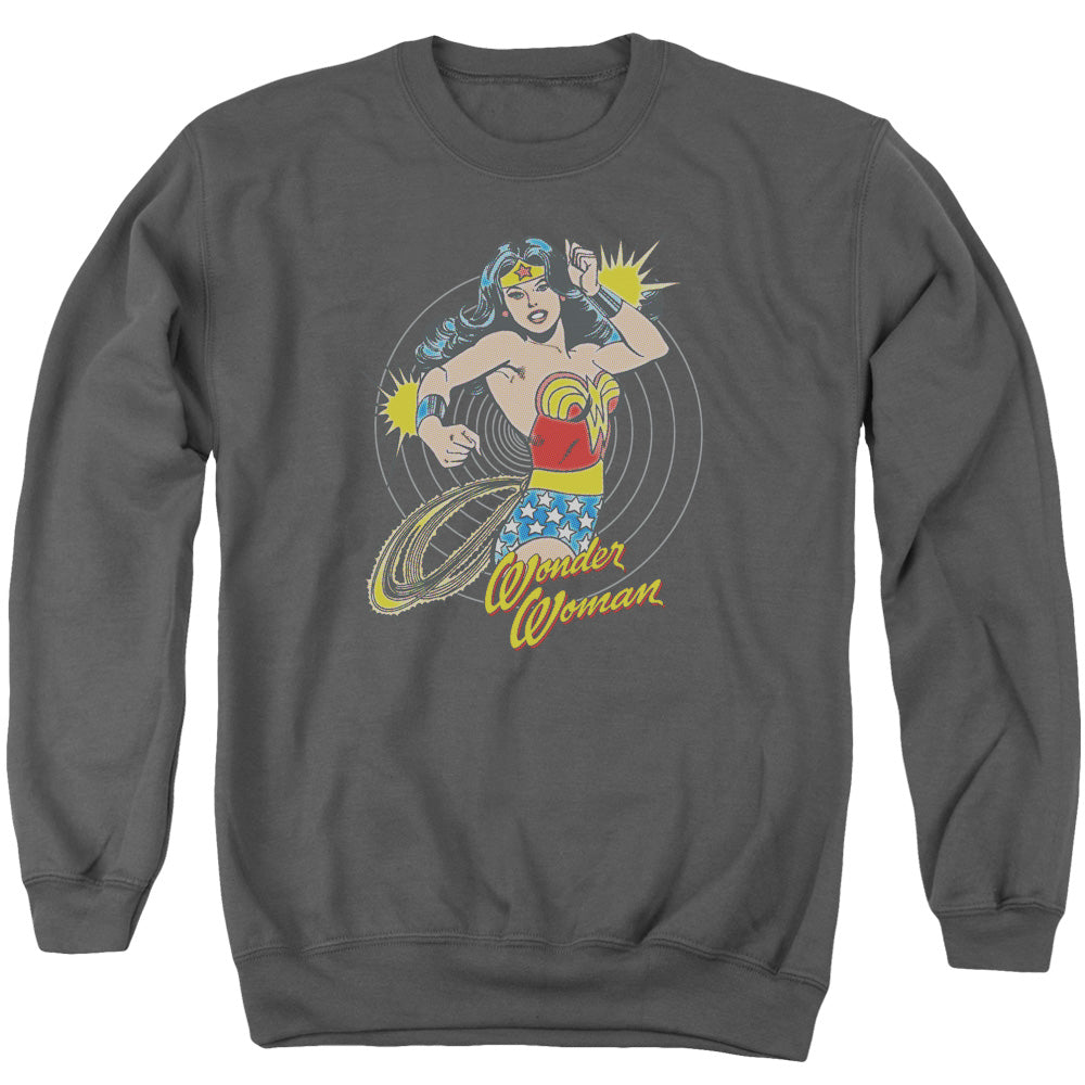 DC Comics Spinning Mens Crewneck Sweatshirt Charcoal