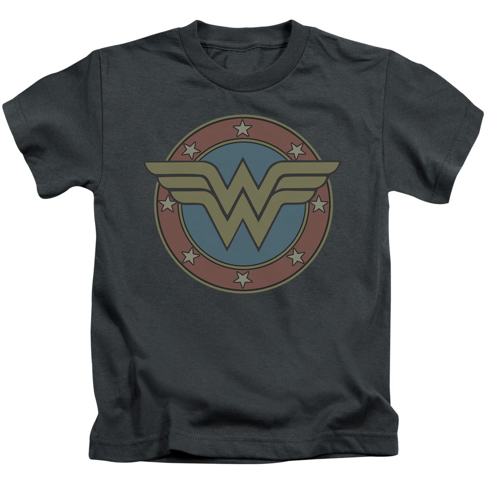 DC Comics Ww Vintage Emblem Juvenile Kids Youth T Shirt Charcoal